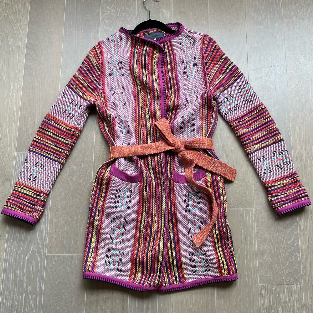 Boho Pattern Open Cardigan Jacket